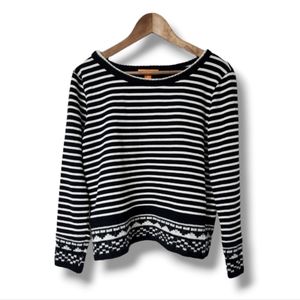 Striped Cotton Long Sleeve Sweater | Joe Fresh | Large